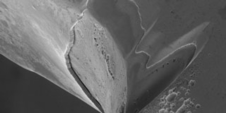Flaking near thread eye