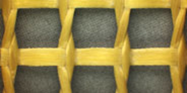 一件玻璃纤维纱罗织物的微距照片