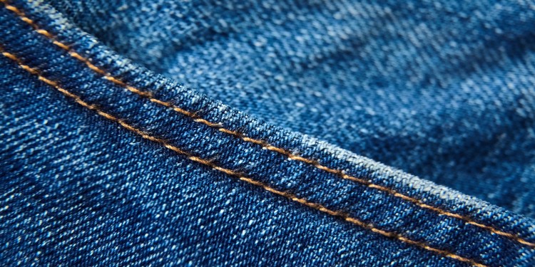 Close-up of a seam on a jeans
